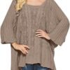 81yCBRVsDDL._AC_SL1500.jpg Fall Sweater Women's Knitwear Crewneck Long Sleevel Shawl Cape Sweater 2023 Fashion Pullover Sweater