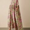 Plus Size Floral Print Ruched Loose Dress, Casual Short Sleeve Dress For Spring & Summer, Women's Plus Size Clothing