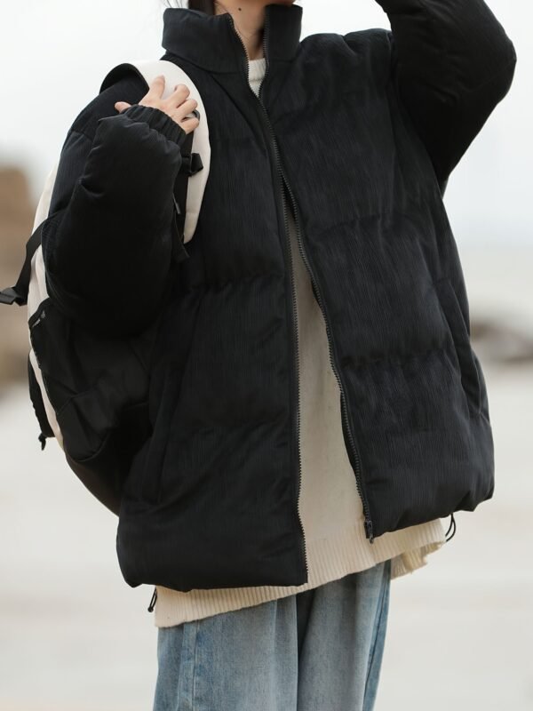 Women's Casual Versatile Warm Stand Collar Puffer Jacket, Winter Sports Outdoor Coat, Women's Clothing