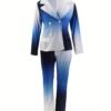 Casual Fashion Ombre Pantsuits Two-piece Set, Long Sleeve Blazer Tops & Fashion Pencil Pants Set, Women's Clothing