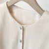 Solid Color Button Front Jacket, Elegant Half Sleeve Jacket For Summer & Spring, Women's Clothing