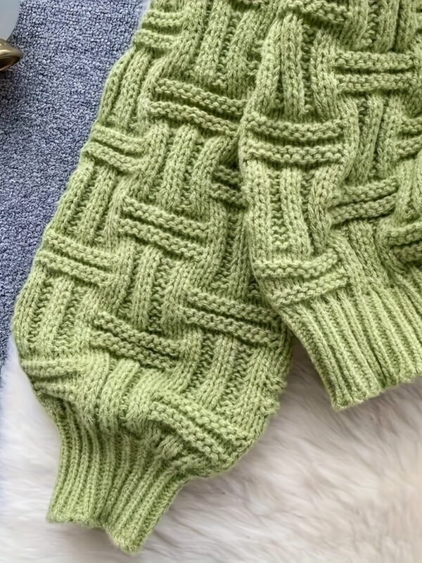 Solid Crew Neck Pullover Sweater, Casual Long Sleeve Loose Sweater For Fall & Winter, Women's Clothing