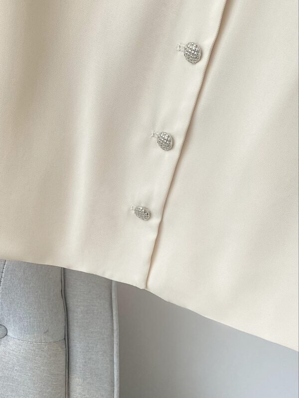 Solid Color Button Front Jacket, Elegant Half Sleeve Jacket For Summer & Spring, Women's Clothing