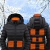 Women's Waterp Resistant Heated Jacket, Long Sleeve Thermal Clothing, USB Electric Heating Coat For Outdoor Camping, Cycling, Fishing, Hiking, Skiing Thermal Wear (Battery Pack Not Included) For Fall & Winter