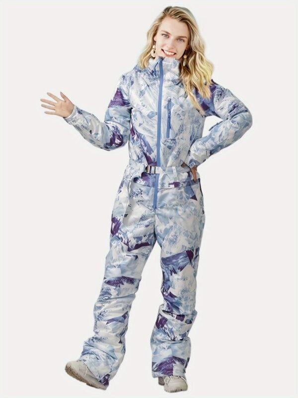 Women's Sport Waterproof Snow Jumpsuit, Winter Outdoor Sports Warm Ski Hooded Suit, Women's Activewear