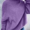 Solid Turtle Neck Loose Pullover Sweater, Casual Long Sleeve Raglan Shoulder Sweater, Women's Clothing