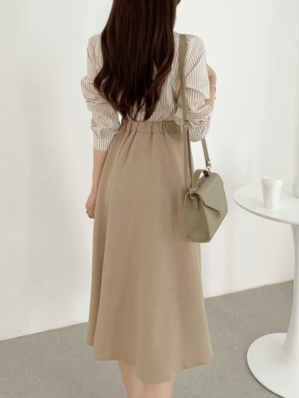 Striped Collared Dress, Casual Short Sleeve Dress For Spring & Summer, Women's Clothing