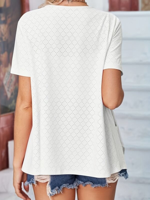 Pockets Open Front Cardigan, Casual Short Sleeve Cardigan For Spring & Summer, Women's Clothing