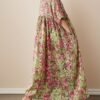 Plus Size Floral Print Ruched Loose Dress, Casual Short Sleeve Dress For Spring & Summer, Women's Plus Size Clothing