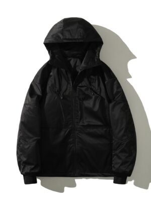 Drawstring Waterproof Ski Jacket, Thick Thermal Pockets Coat, Women's Clothing