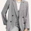 Double Breasted Lapel Pockets Blazer, Elegant Long Sleeve Outwear For Office & Work, Women's Clothing