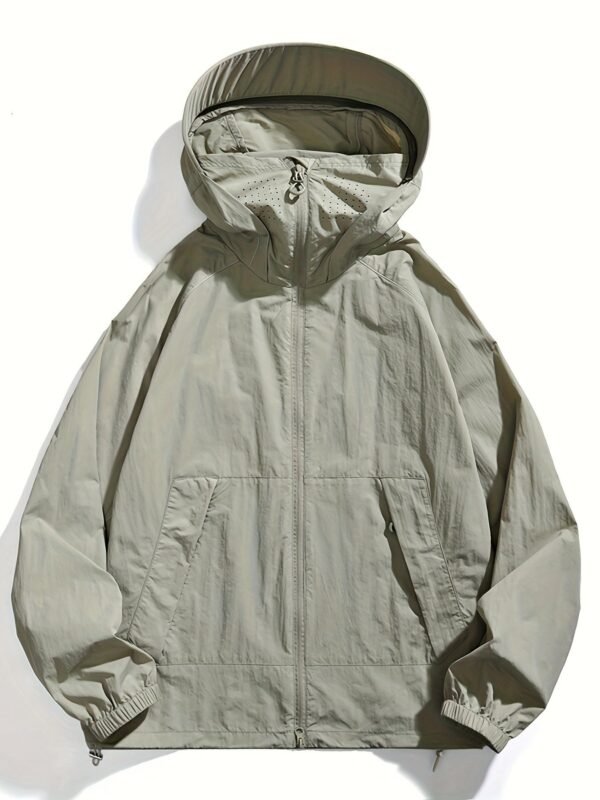 Women's Lightweight Breathable Hooded Sun Protection Jacket, Outdoor Casual Solid Color Beach Cover Up Coat