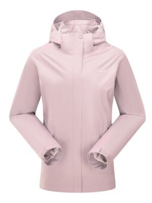 Women's Outdoor Ski Jacket, Long Sleeve Casual Winter Hooded Jacket, Waterproof & Windproof Snow Jacket