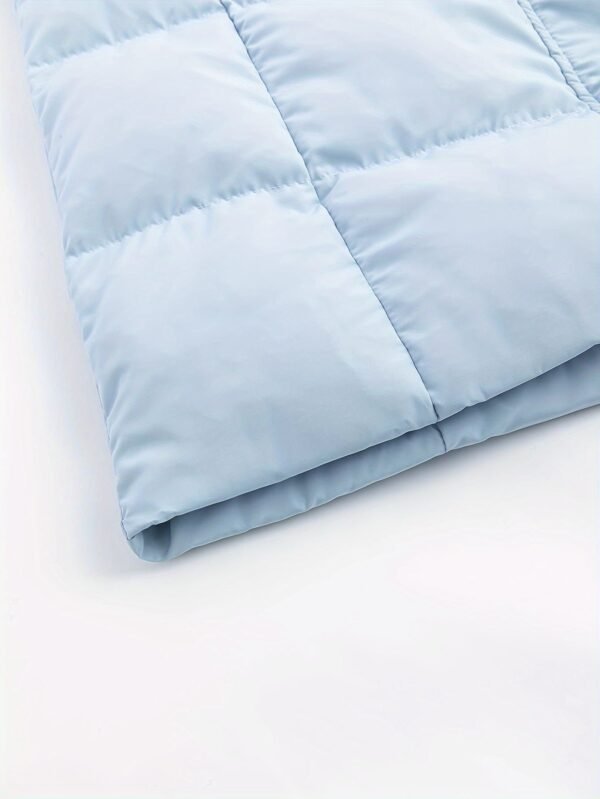 Solid Color Long Puffer Jacket, Stand Collar Warm Jacket For Winter Outdoor Sports, Women's Clothing