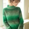 Color Block Drop Shoulder Sweater, Casual Turtle Neck Long Sleeve Sweater For Fall & Winter, Women's Clothing