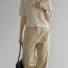 Solid Color Button Front Knit Cardigan, Casual Collared Short Sleeve Cardigan For Spring & Summer, Women's Clothing
