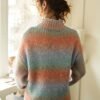 Color Block Drop Shoulder Sweater, Casual Turtle Neck Long Sleeve Sweater For Fall & Winter, Women's Clothing