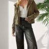 Zip-up Panel Textured Hoodie, Casual Long Sleeve Slant Pockets Jacket, Women's Clothing