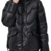 Solid Color Fashionable Puffer Jacket For Women, Thickened Warm Stand Collar Coat For Winter Outdoor, Women's Clothing