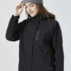 Women's Outdoor Sport Jacket, Solid Color Zipper Up Fleece Warm Winter Ski Hooded Jacket, Women's Clothing