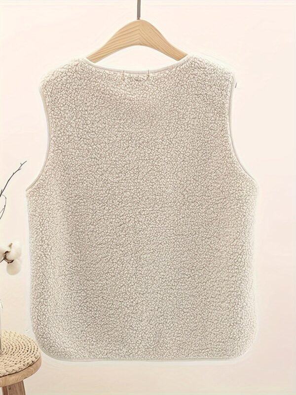 Patched Pocket Zipper Front Vest Jacket, Casual Sleeveless Jacket For Spring & Summer, Women's Clothing