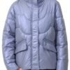 Solid Color Fashionable Puffer Jacket For Women, Thickened Warm Stand Collar Coat For Winter Outdoor, Women's Clothing