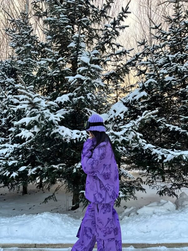 Ski Suit, Ghost Print Windproof Waterproof Warm Ski Jacket & Ski Pants Suit, Women's Activewear