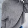Solid Turtle Neck Loose Pullover Sweater, Casual Long Sleeve Raglan Shoulder Sweater, Women's Clothing
